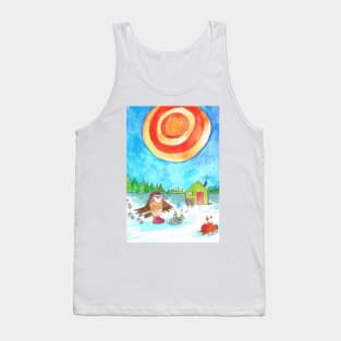 Ice Fishing Owl Tank Top